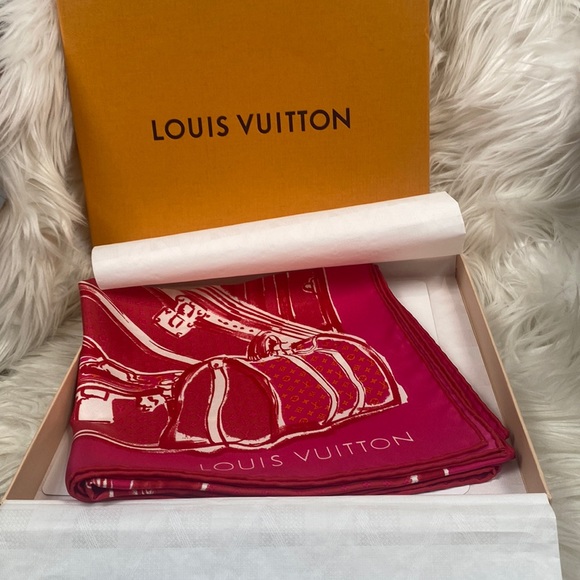 Louis Vuitton Accessories - Louis Vuitton Trunks & Luggage pink monogram Scarf * Like New